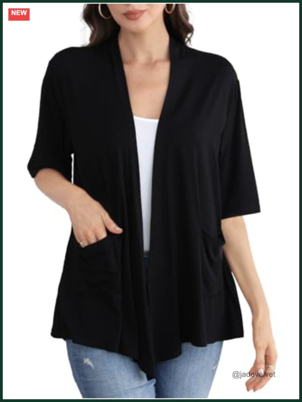 Women's Lightweight Modal Short Sleeve Cardigan Open Front Kimono Cover Up
